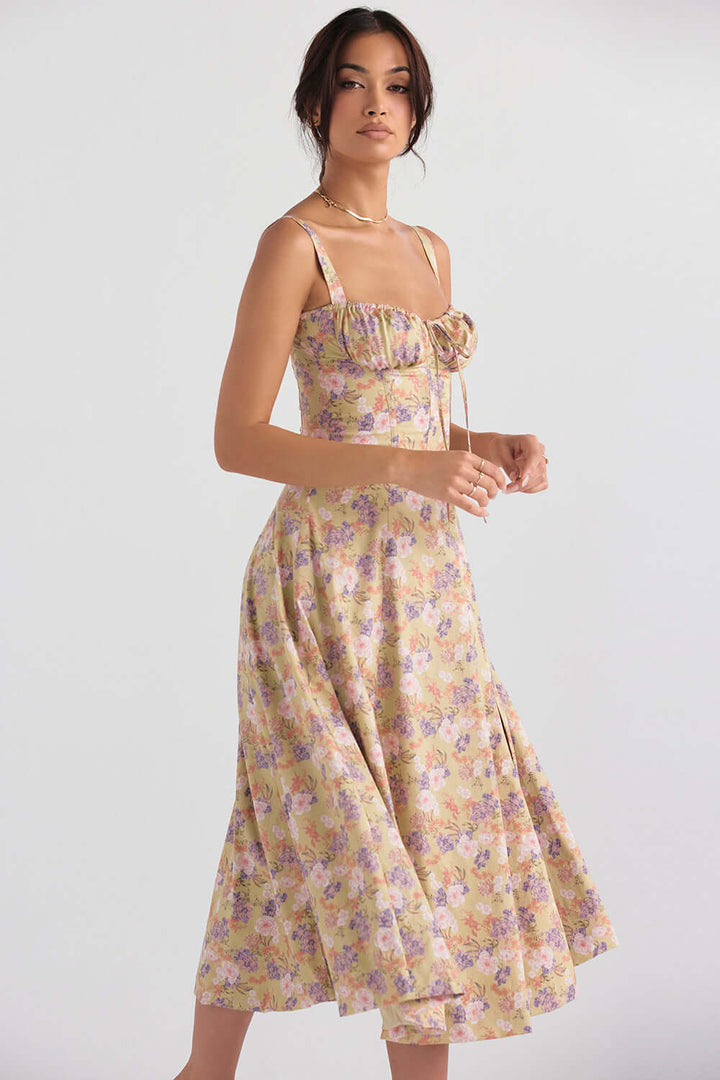 Printed Bustier Dress: Sustainable & Elegant