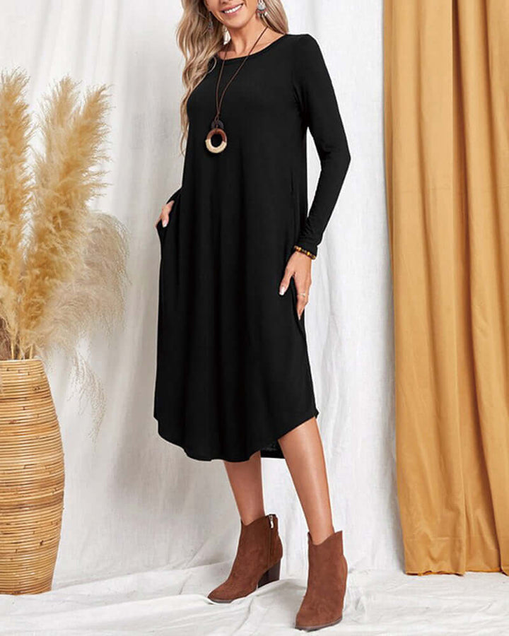 Cozy Long-Sleeve Knit Winter Dress