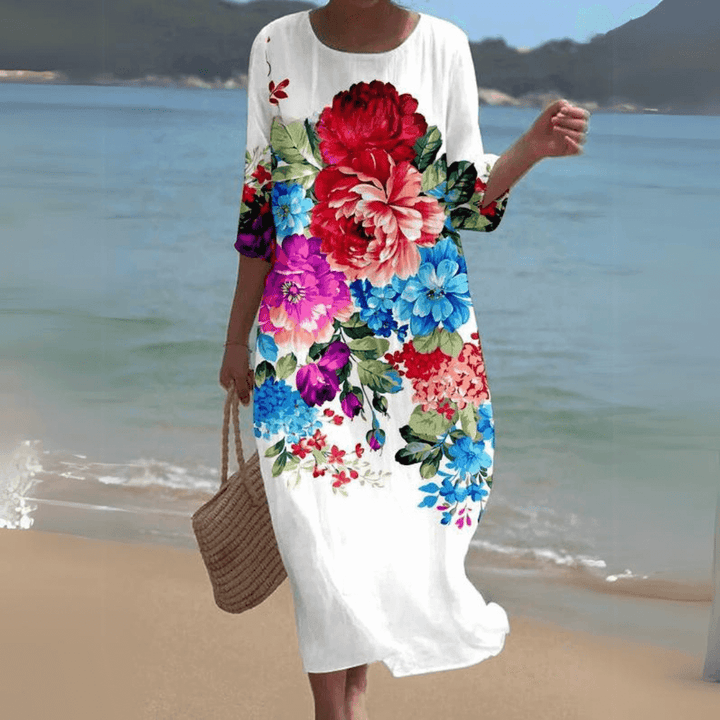 Elegant Midi Dress: Flowy, Lightweight, All-Season Style