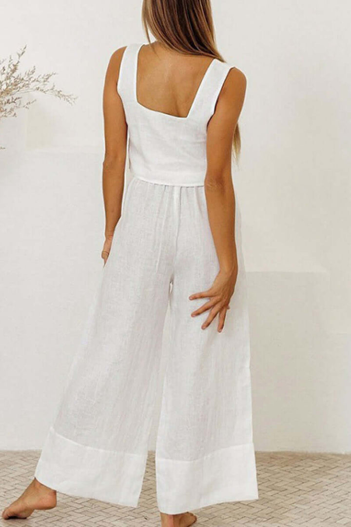 Women's Relaxed Sleeveless Crop Top & Pant Set