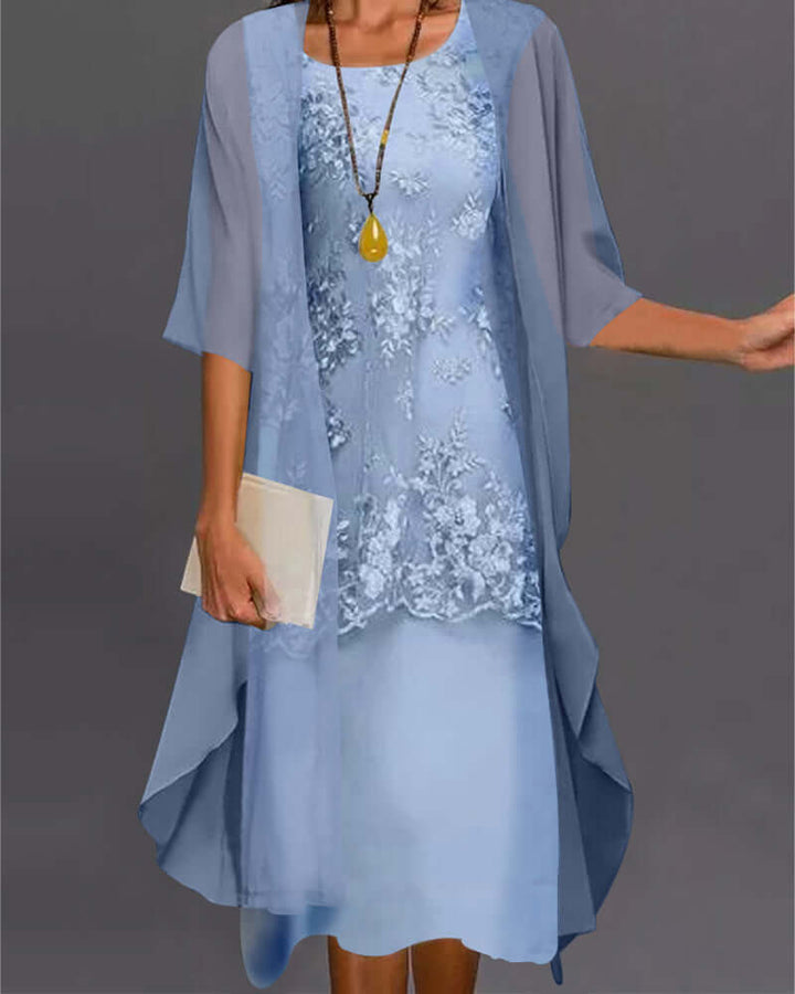 Elegant Two-Piece Chiffon Dress Set for Women
