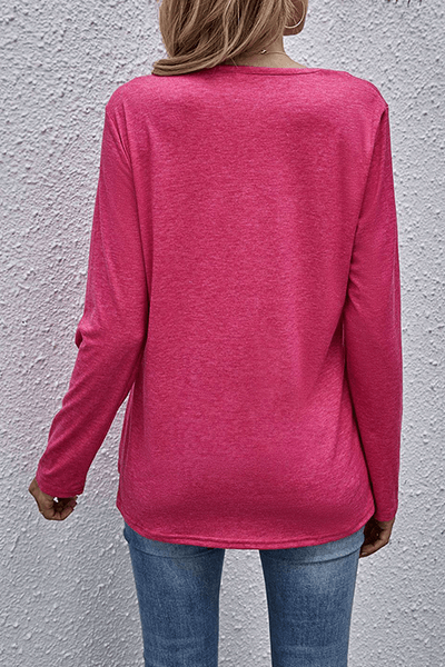 Women's Casual V-Neck Long Sleeve Top