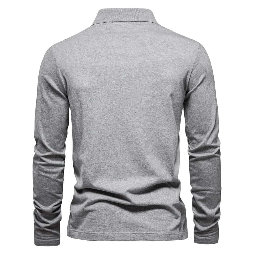Men's Long Sleeve Polo Shirt: Smart Casual Half-Zip Top