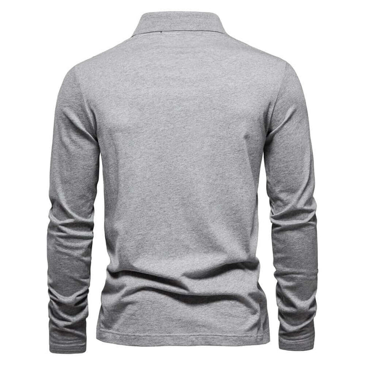 Men's Long Sleeve Polo Shirt: Smart Casual Half-Zip Top