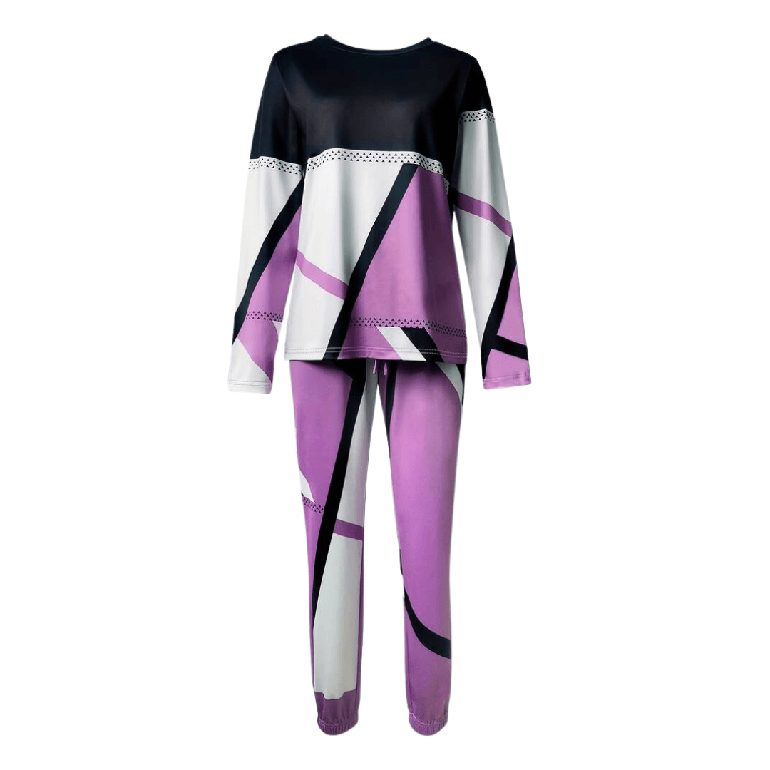 Women's Geometric Knit Two-Piece Sweatsuit