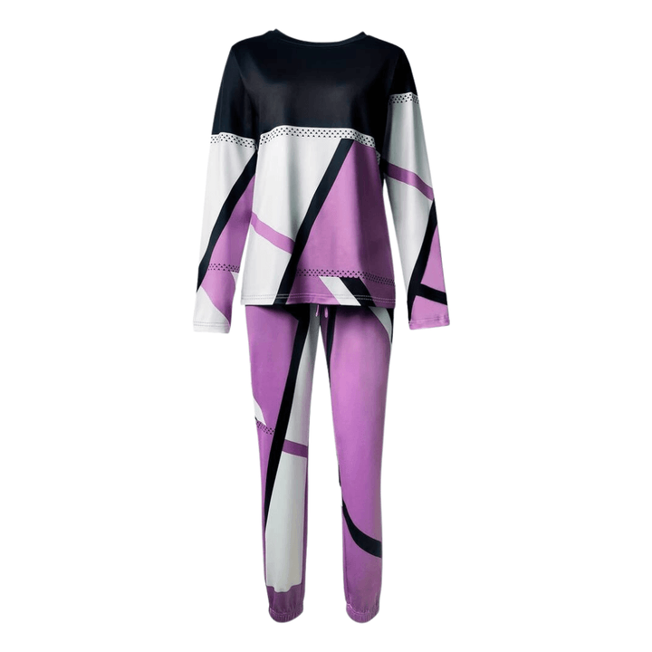 Women's Geometric Knit Two-Piece Sweatsuit