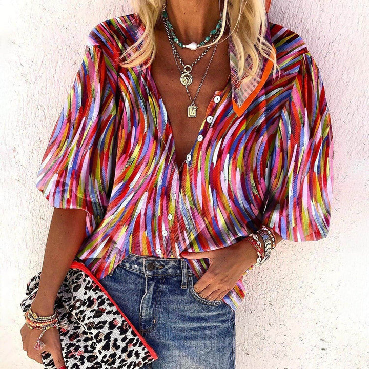 Women's Boho Lace Long-Sleeve Tunic Top