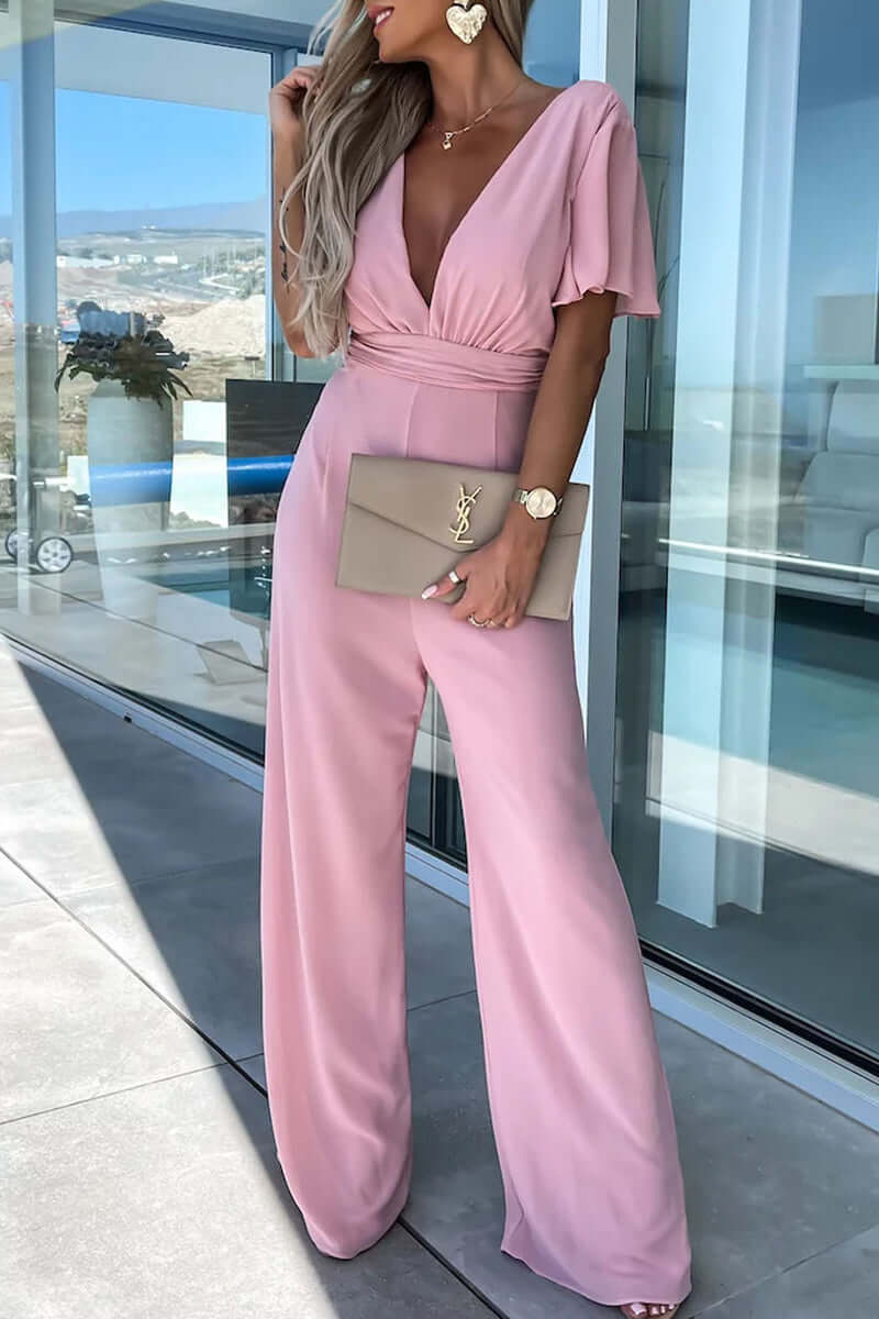 Women's Casual V-Neck Jumpsuit: Effortless Summer Style