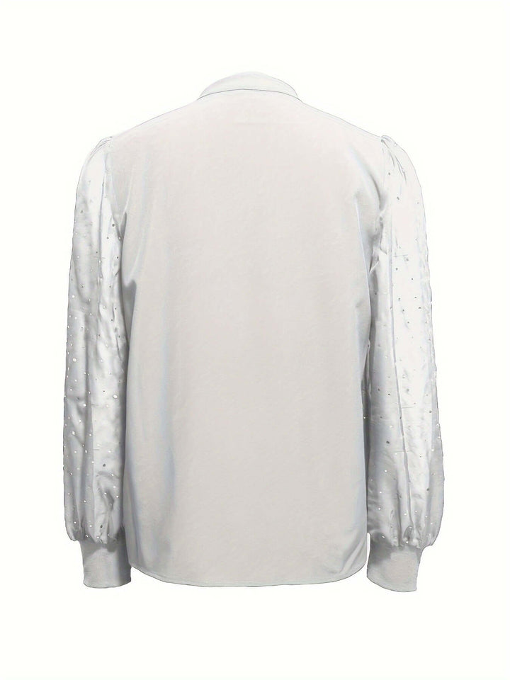 Women's Sequin Sleeve Blouse - Elegant &amp; Sparkling Top