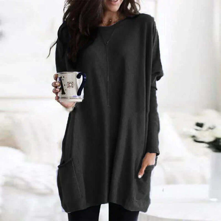 Women's Oversized Cotton Tunic Sweater: Relaxed Comfort