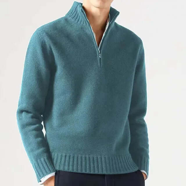 Men's Half-Zip Warm Sweater: Stylish & Comfortable Knitwear