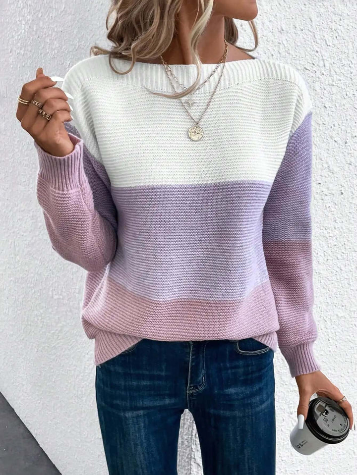Women's Long Sleeve Round Neck Knit Sweater