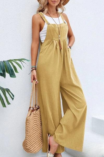 Women's Casual Wide Leg Jumpsuit: Sleeveless Summer Jumpsuit