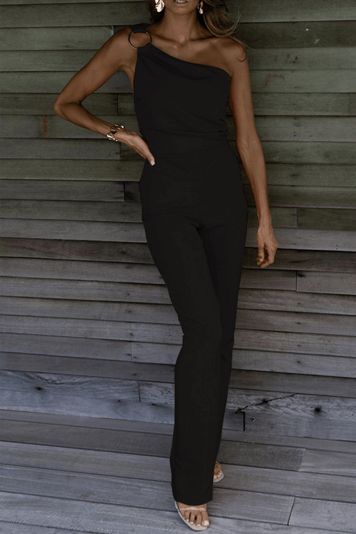 Elegant One-Shoulder Women's Jumpsuit