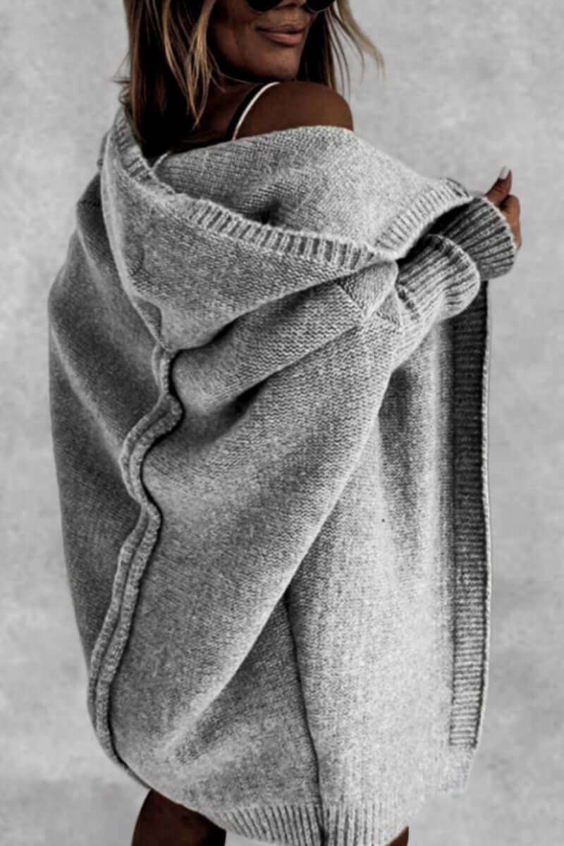 Women's Knit Hooded Casual Coat