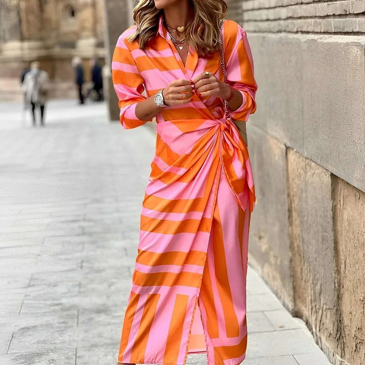 Stylish Printed Wrap Dress: Versatile & Comfortable