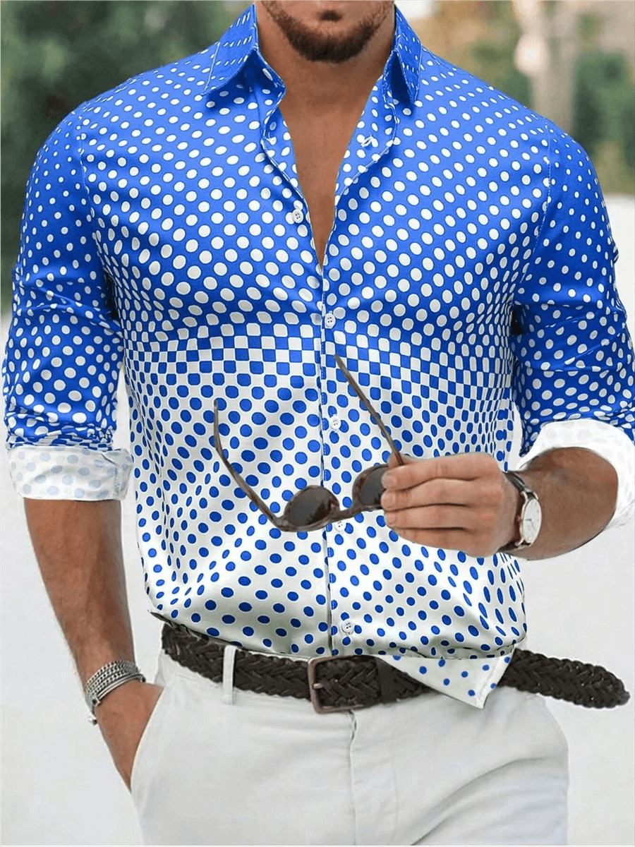Men's Gradient Slim Fit Long-Sleeve Shirt