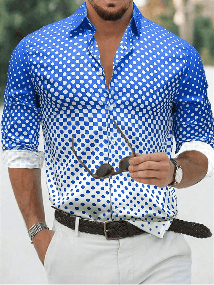 Men's Gradient Slim Fit Long-Sleeve Shirt