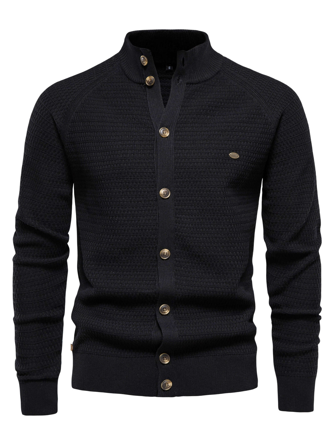 Men's Stand Collar Buttoned Cotton Sweater