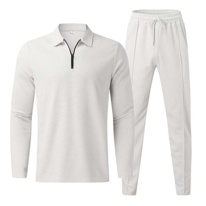 Men's Long Sleeve Polo Shirt & Sweatpants Set