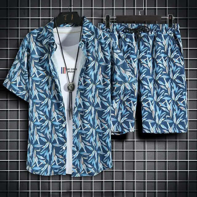 Men's Tropical Print Summer Coords Set