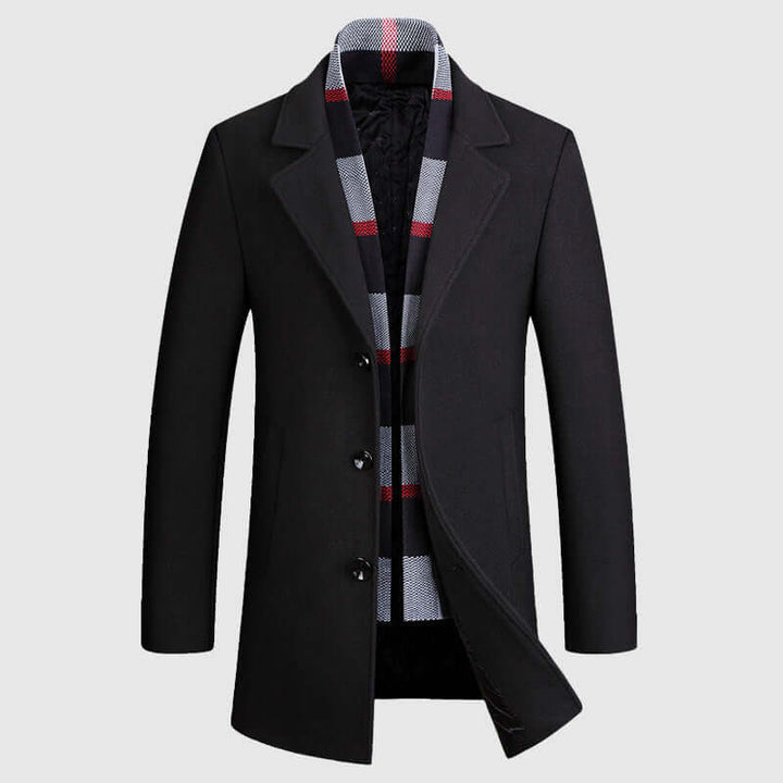 Men's Shawl Collar Wool Blend Coat