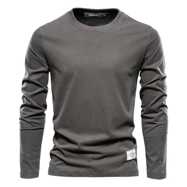 Men's Solid Long-Sleeve Shirt: Versatile & Comfortable