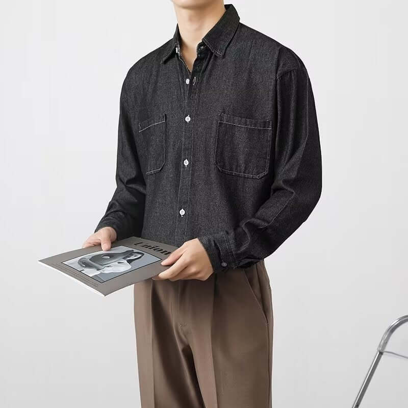 Men's Long-Sleeve Denim Shirt