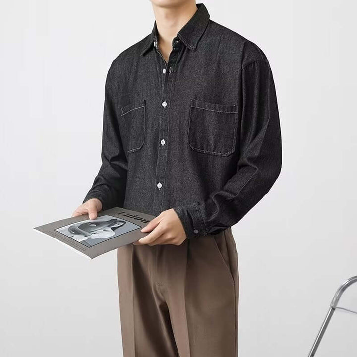 Men's Long-Sleeve Denim Shirt