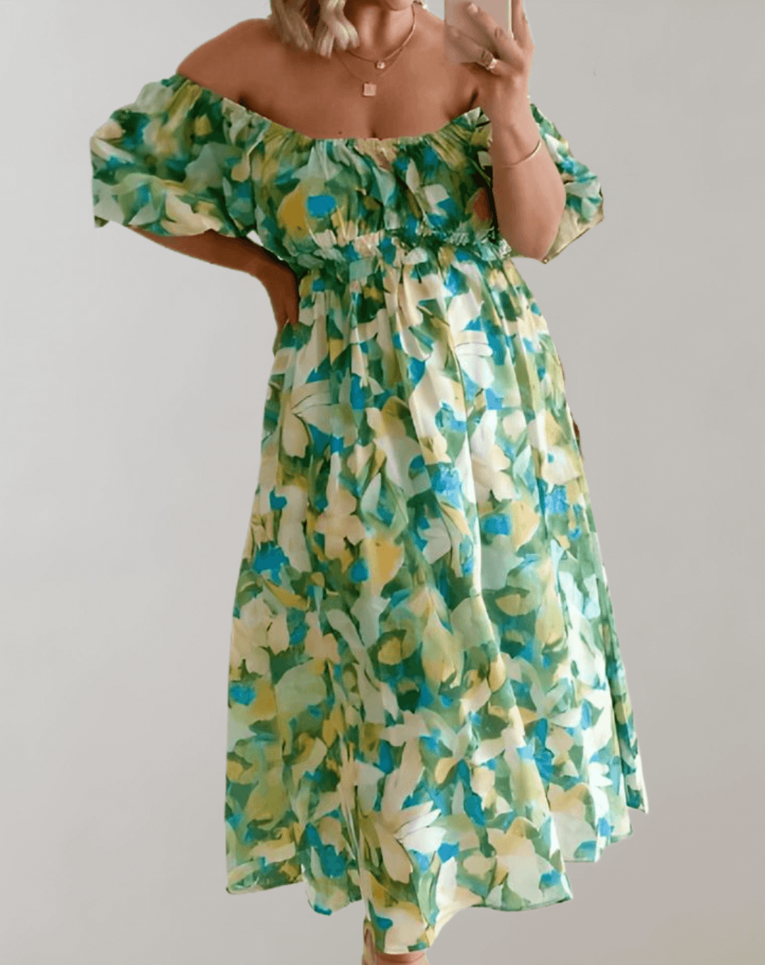 Women's Casual Summer Midi Dress: V-Neck Sleeveless Dress