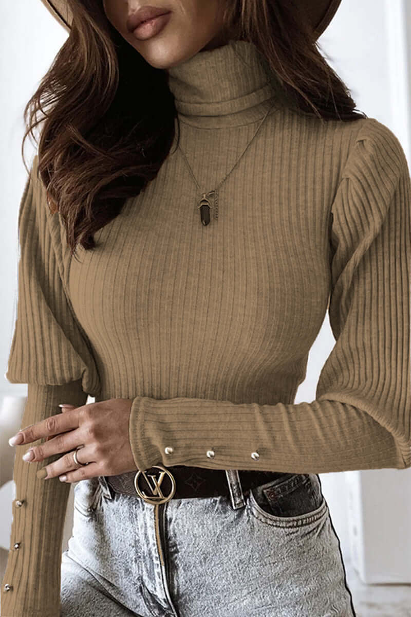 Women's Long Sleeve Turtleneck Top: Cozy & Stylish