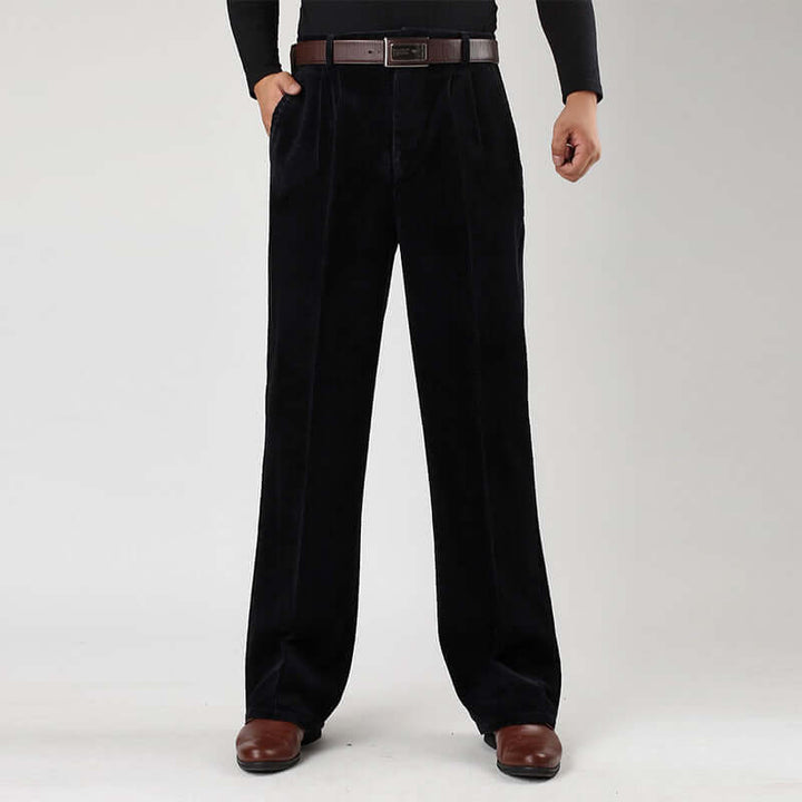 Men's Classic Fit Corduroy Trousers with Belt Loops