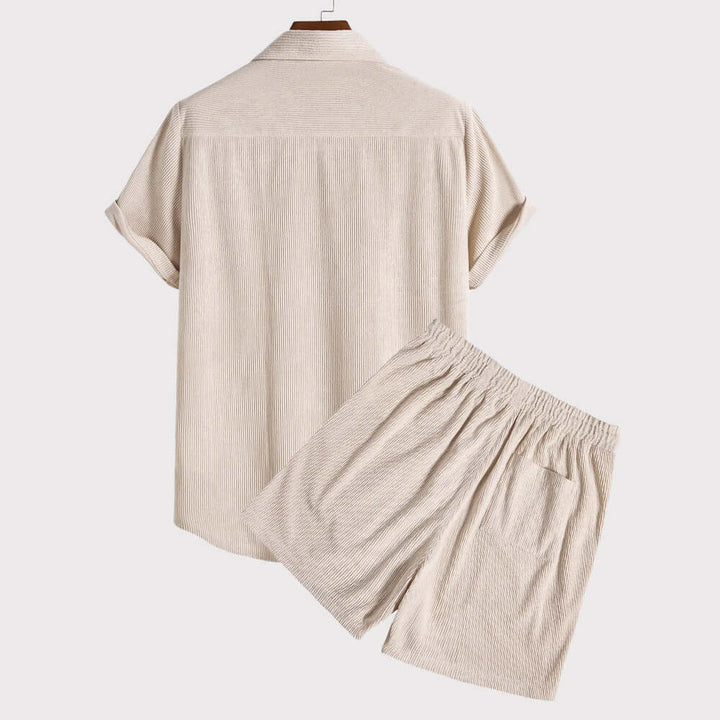Men's Casual Corduroy Beach Set: Summer Comfort & Style