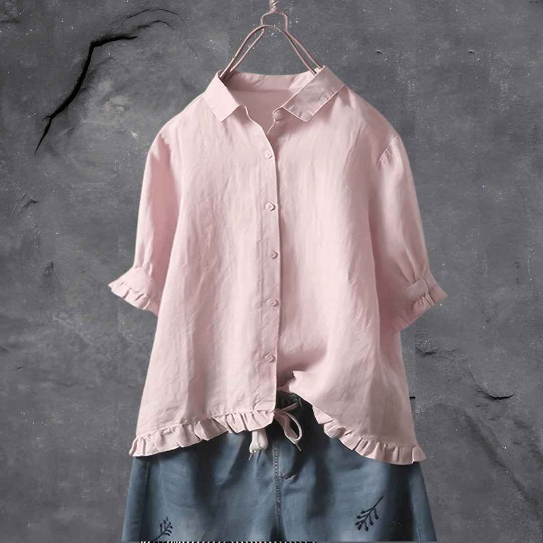 Women's Elegant Cotton Shirt: Tailored Fit, Breathable Comfort