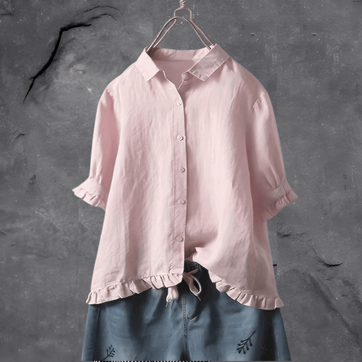 Women's Elegant Cotton Shirt: Tailored Fit, Breathable Comfort