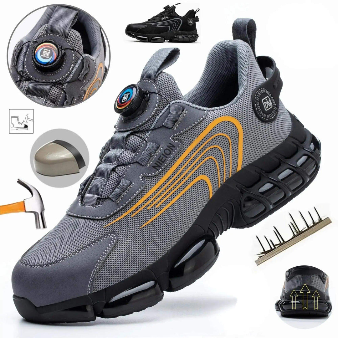 Men's Steel Toe Cap Work Safety Shoes with Rotating Buckle