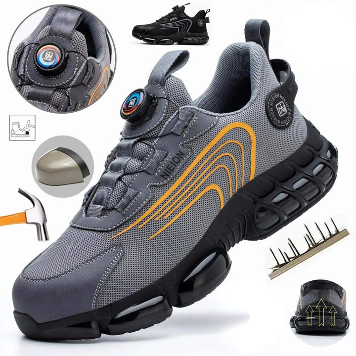 Men's Steel Toe Cap Work Safety Shoes with Rotating Buckle