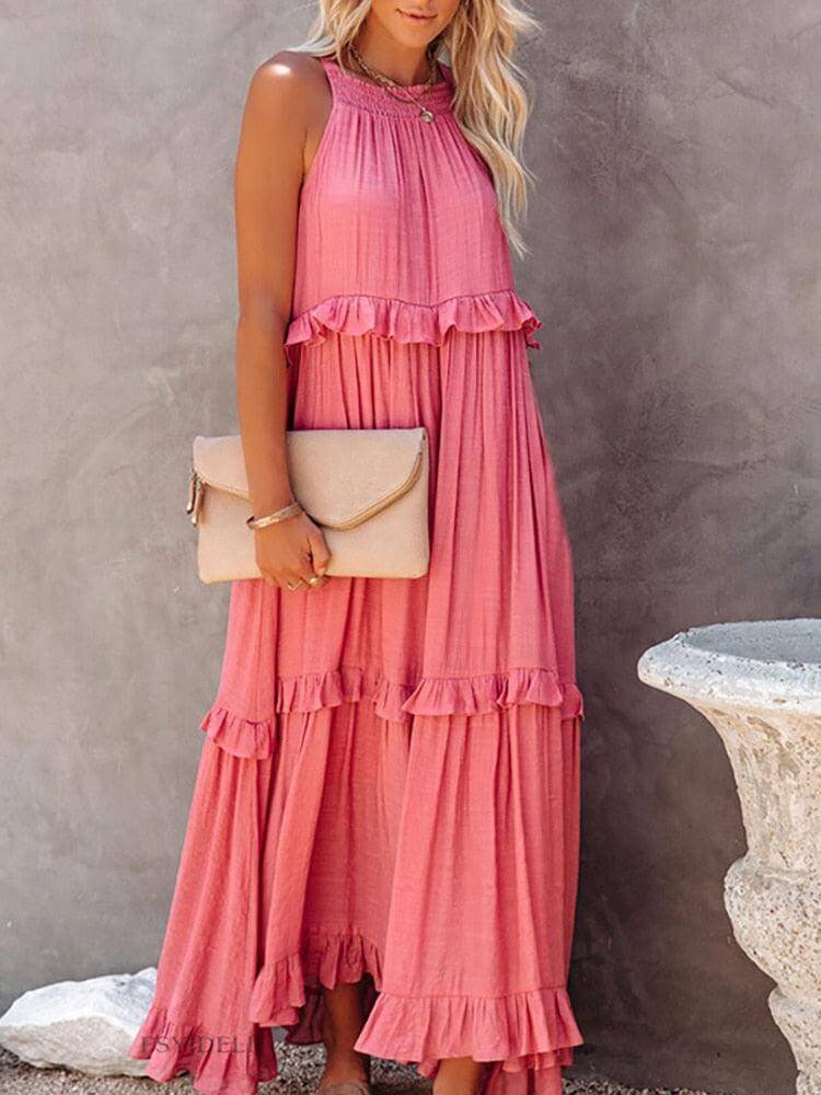 Women's Sleeveless Midi Summer Dress