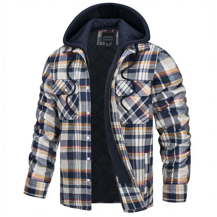 Men's Checked Long-Sleeve Casual Jacket