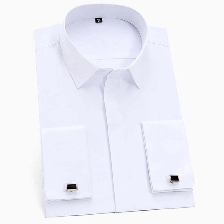 Men's Formal Dress Shirt: Classic Spread Collar & French Cuffs