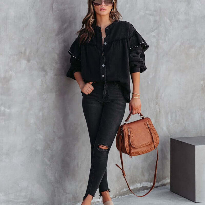 Women's Long-Sleeve Vibrant Blouse