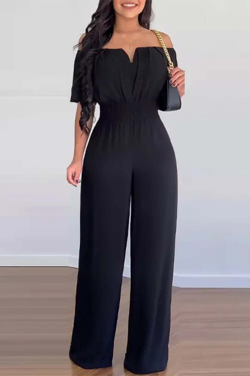 Women's Short Sleeve Off-Shoulder Jumpsuit: Summer Style