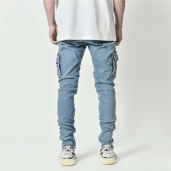 Men's Slim Fit Stacked Jeans with Pockets