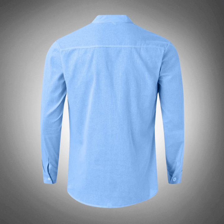 Men's Casual Long-Sleeve Shirt: Breathable Cotton Blend