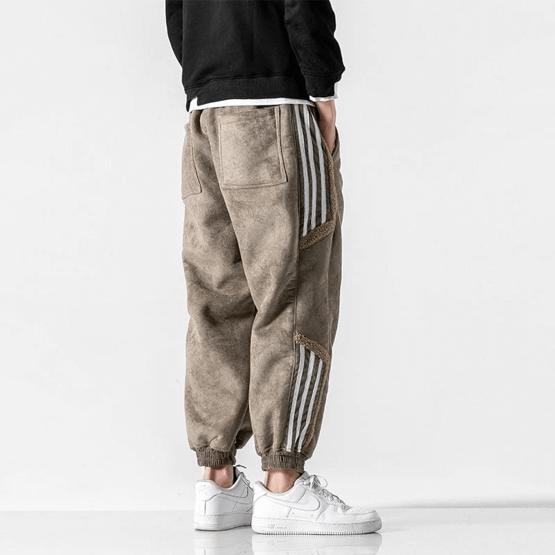 Men's Casual Fleece-Lined Joggers with Side Pockets
