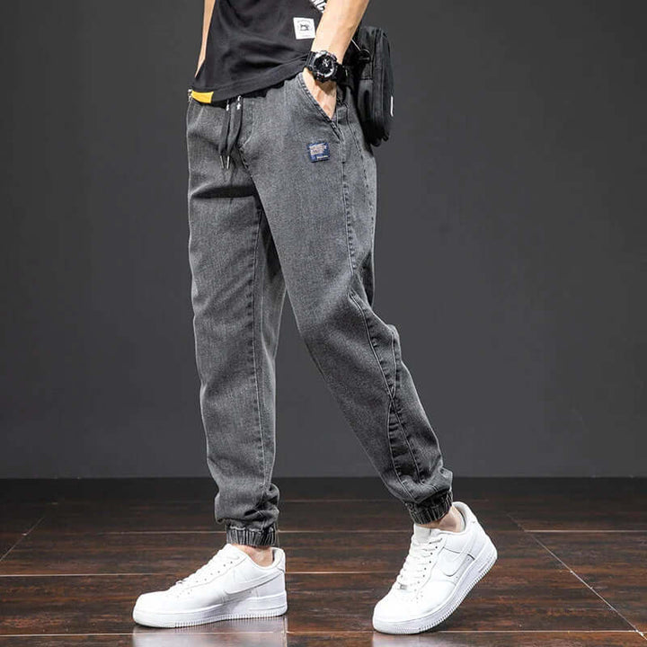 Men's Denim Jogger Pants: Relaxed Fit Streetwear