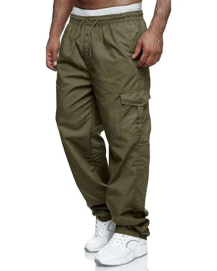 Men's Relaxed-Fit Cargo Pants: Multiple Pockets & Elastic Waistband