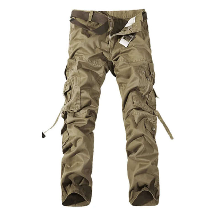 Men's Camo Cargo Combat Pants: Relaxed Fit Trousers