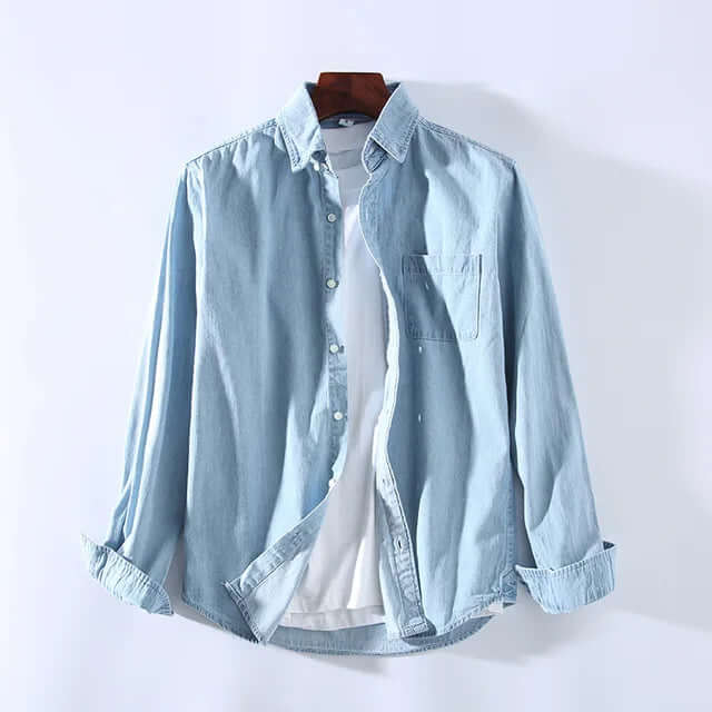 Men's Casual Long-Sleeve Denim Shirt