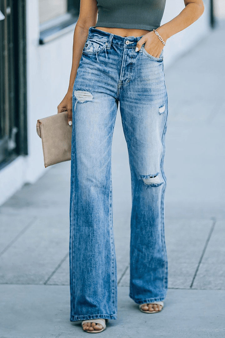 Women's Tassel Detail Wide Leg Jeans